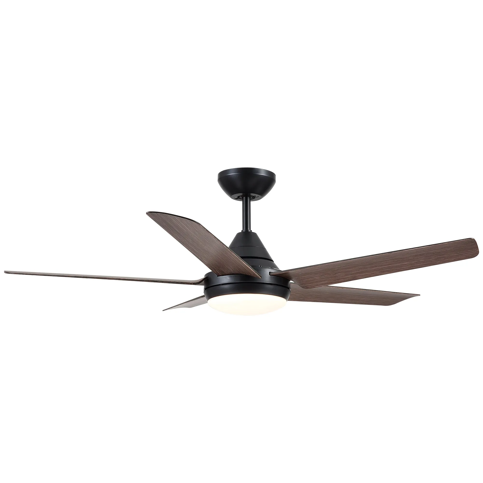 Misty Valley 48in. Modern LED Brown Wood Blade Ceiling Fan with Light, Remote Control