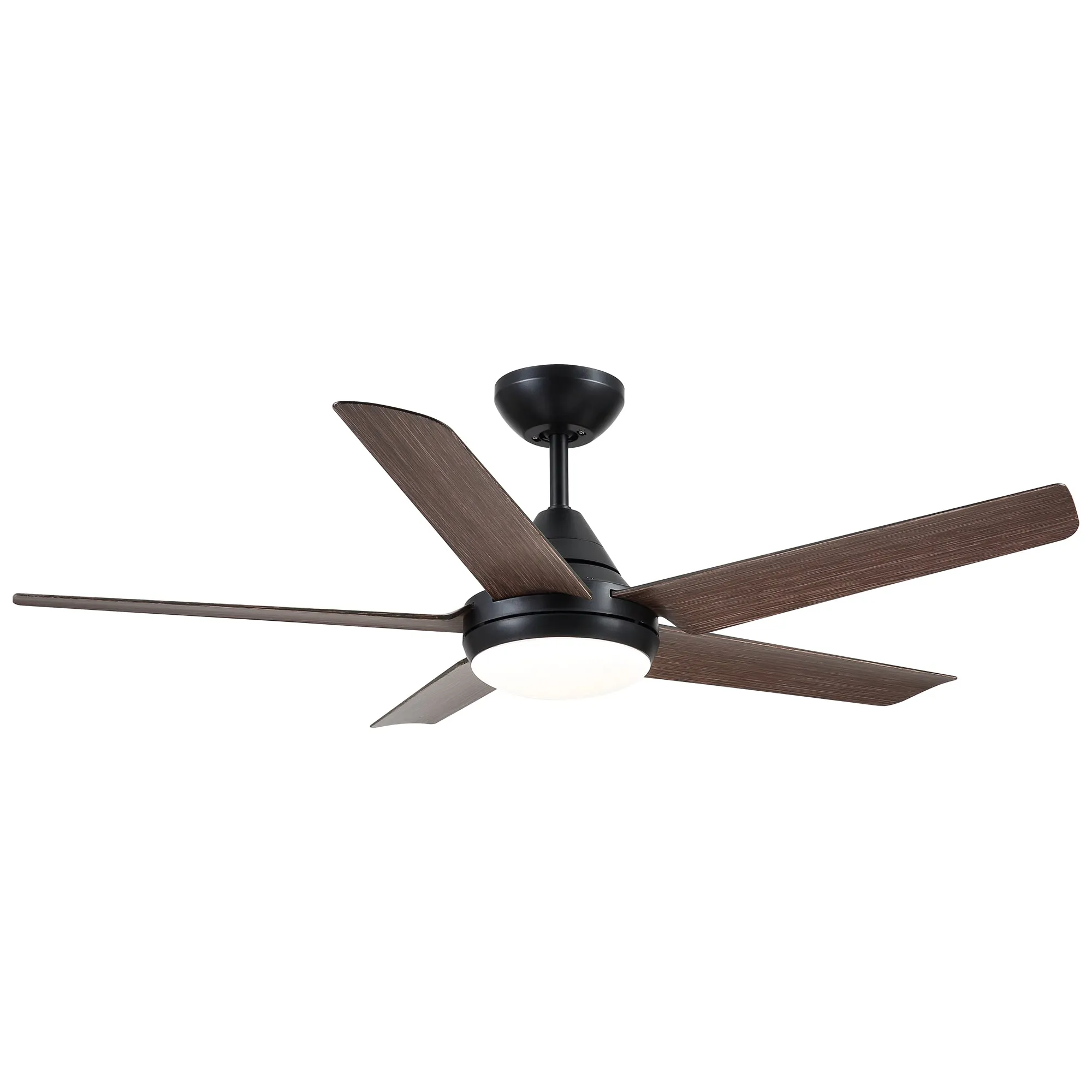 Misty Valley 48in. Modern LED Brown Wood Blade Ceiling Fan with Light, Remote Control