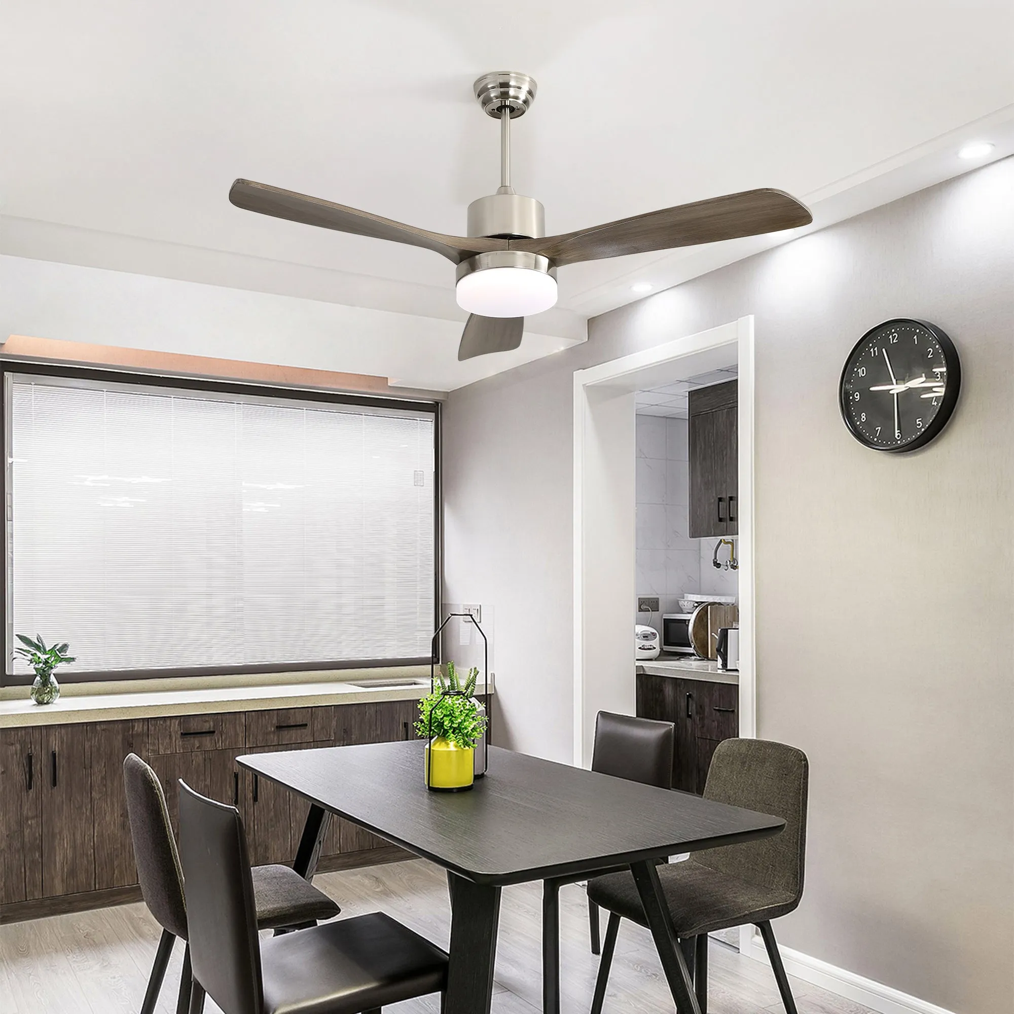 Misty Valley 52in. Remote Control Modern Ceiling Fan with Light, Noiseless Reversible DC Motor for Patio,Living Room, Bedroom