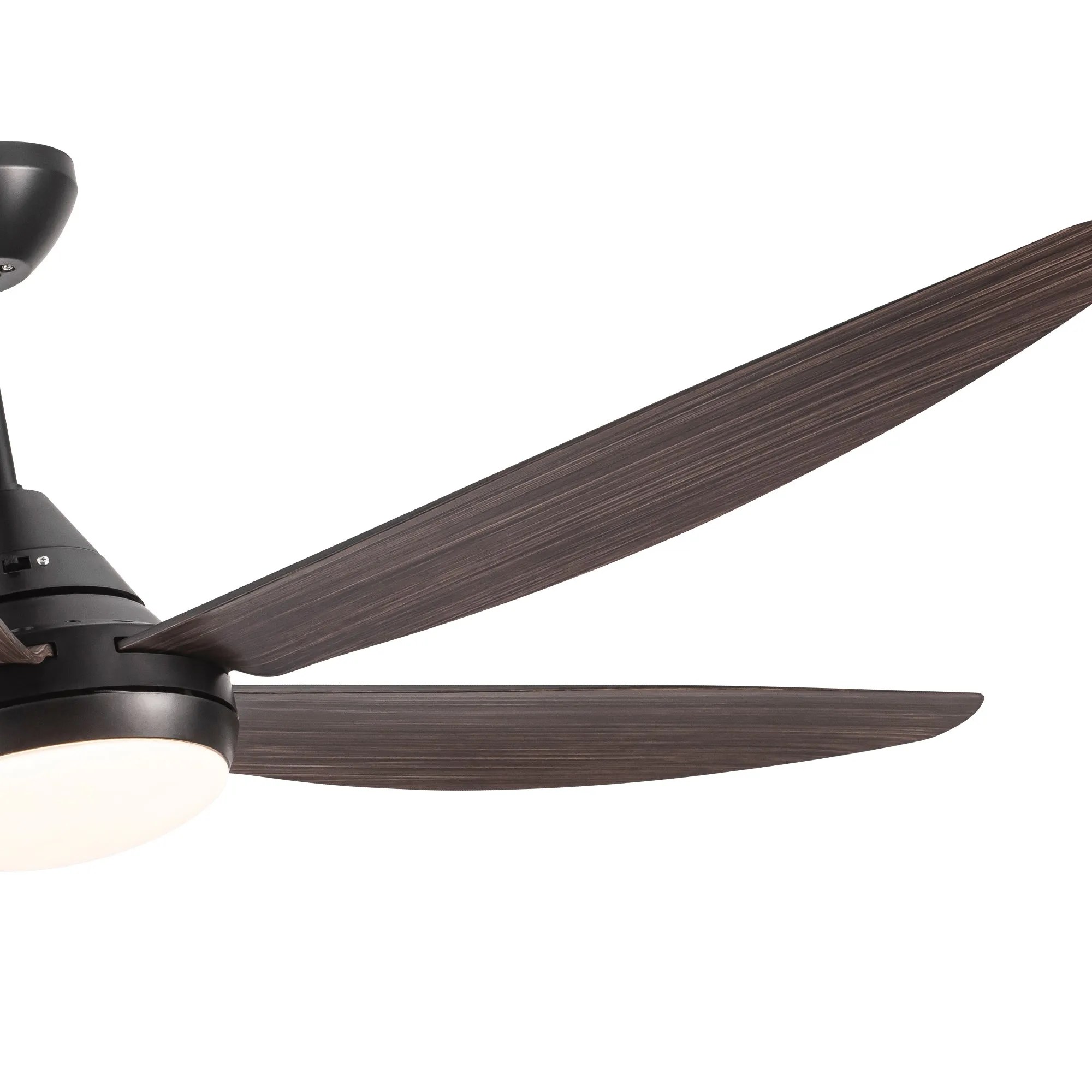 Misty Valley 56in. Integrated LED Modern Brown wood Ceiling Fan with Light,6-Speed Remote Control Ceiling Fan