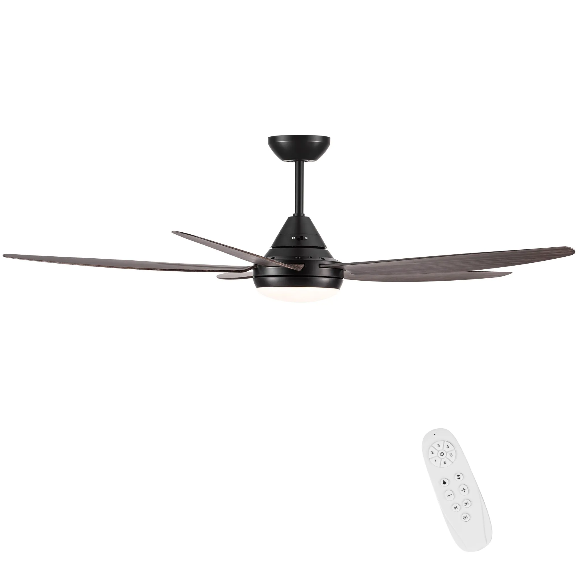 Misty Valley 56in. Integrated LED Modern Brown wood Ceiling Fan with Light,6-Speed Remote Control Ceiling Fan