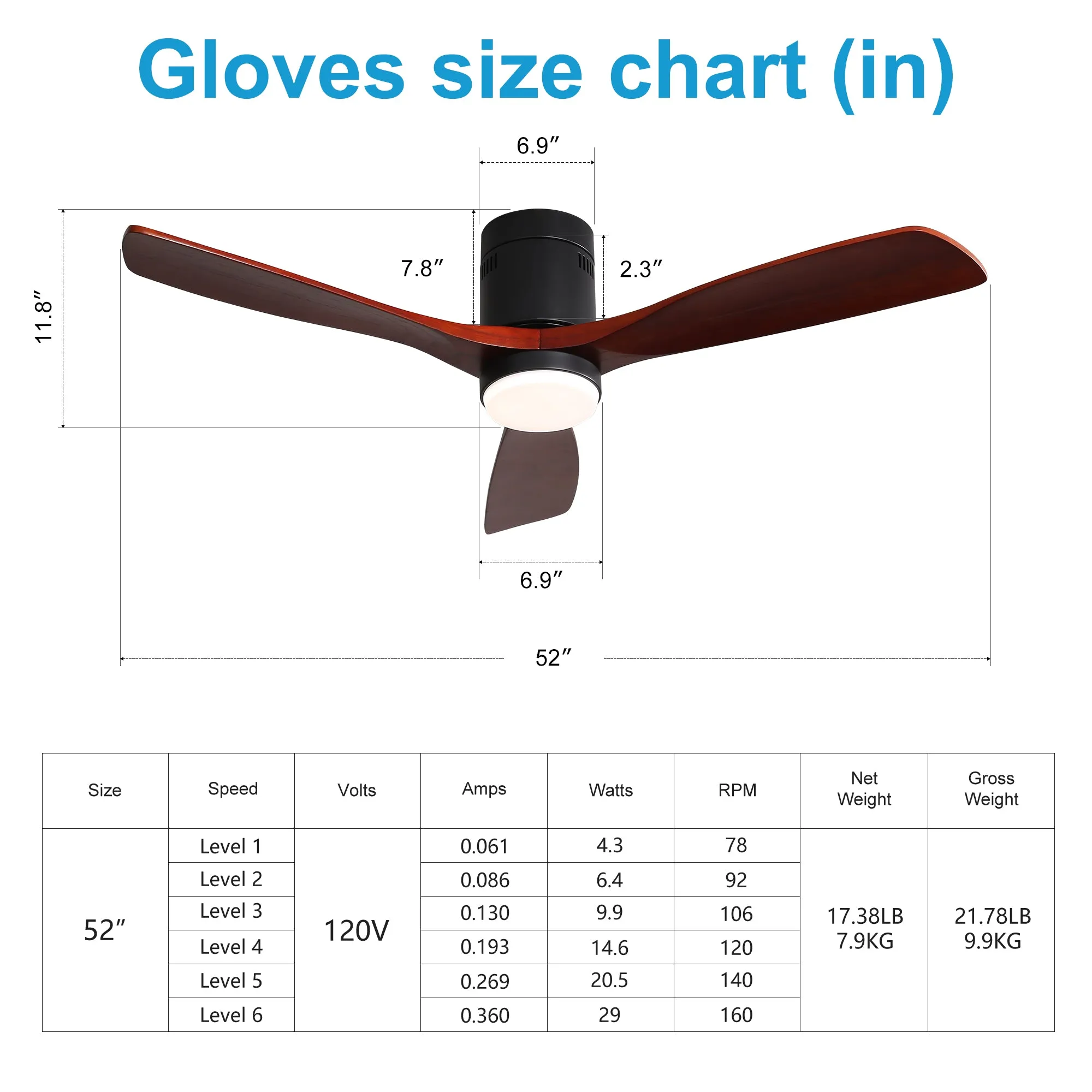 Misty Valley Modern 52in. Matte Black Ceiling Fan with Lights,Remote Control, Outdoor Wood Ceiling Fan , Noiseless Reversible DC Motor for Patio,Living Room, Bedroom