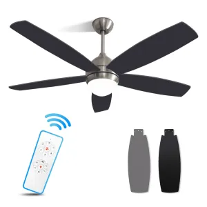 Misty Valley Quiet 52in. Black Modern Ceiling Fan with Lights,Remote Control