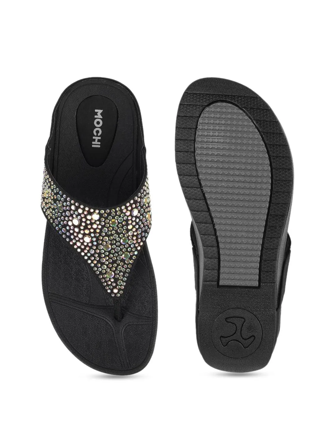 Mochi Embellished Wedge Mules