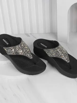 Mochi Embellished Wedge Mules
