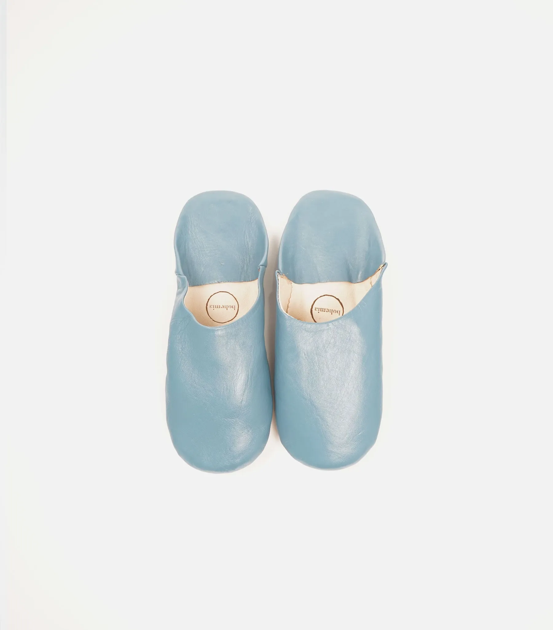 Moroccan Babouche Basic Slippers / Blue Gray