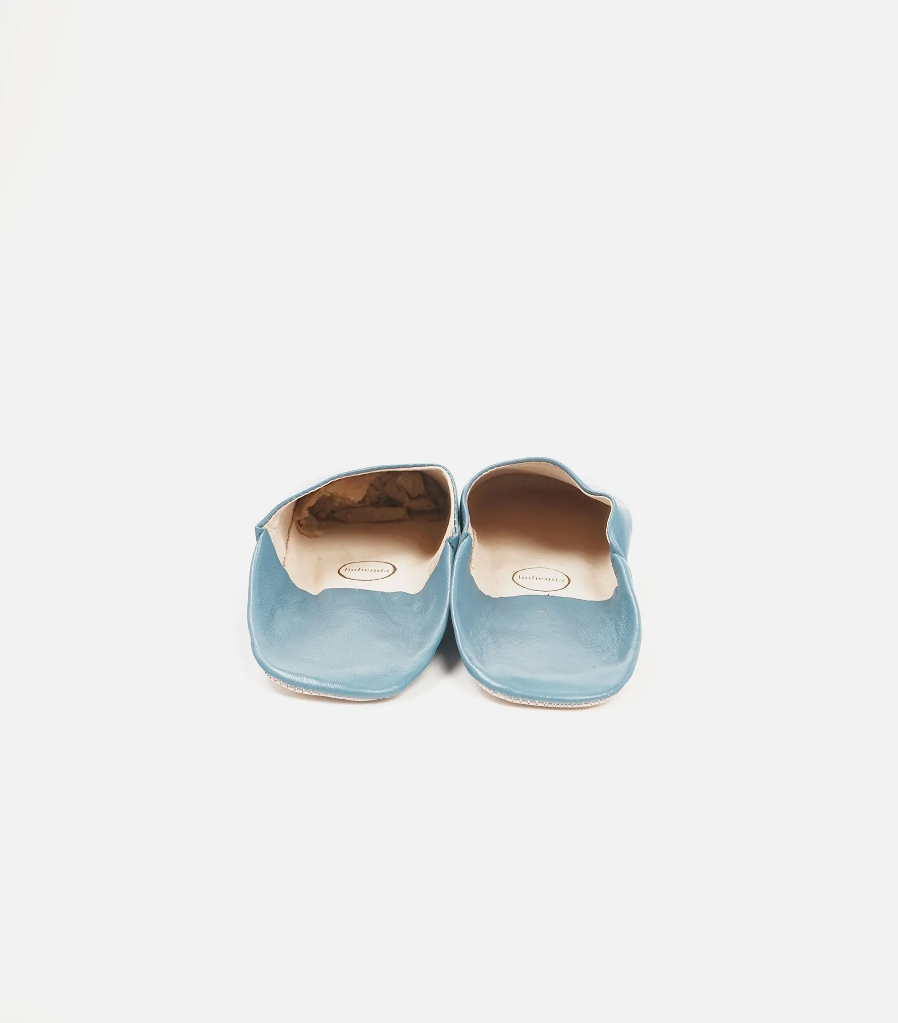 Moroccan Babouche Basic Slippers / Blue Gray