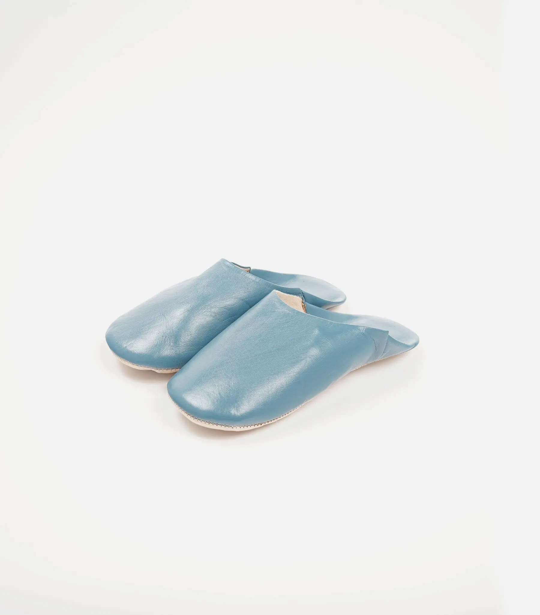 Moroccan Babouche Basic Slippers / Blue Gray