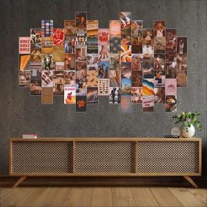 New FLOWRA 70PCS Wall Collage kit Aesthetic Pictures Vintage 4x6 inch,Warm Color Room Decor for Girls,Wall Art Print for Room,Dorm Photo Display,Posters for Bedroom,Photo Collection Retro, Retails $30 
