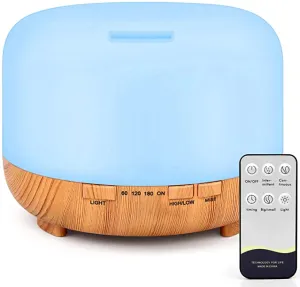 New in box! RENWER Essential Oil Diffuser, 500ml Remote Control Diffusers for Essential Oils, Ultrasonic Humidifier Aromatherapy Diffuser with 7 Color Changing LED Lights & Waterless Auto-Off! Retails $134 