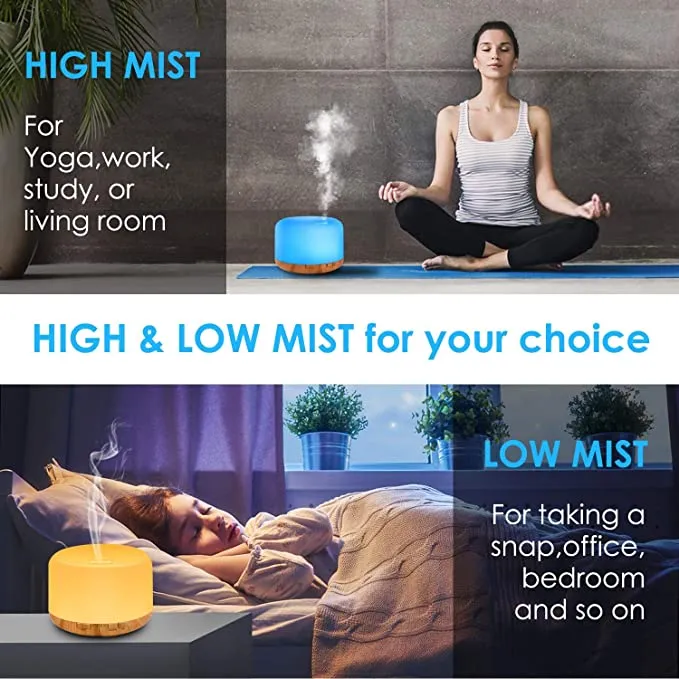 New in box! RENWER Essential Oil Diffuser, 500ml Remote Control Diffusers for Essential Oils, Ultrasonic Humidifier Aromatherapy Diffuser with 7 Color Changing LED Lights & Waterless Auto-Off! Retails $134 