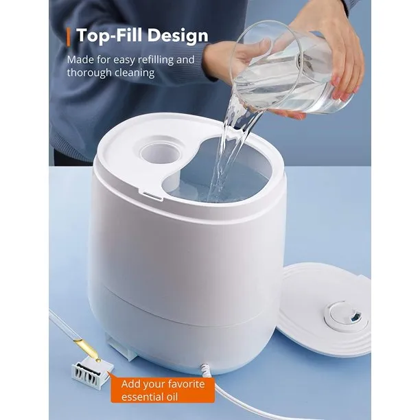 New in box! TaoTronics Top Fill Hybrid Ultrasonic Humidifier for Large Rooms (6L), Warm and Cool Mist Humidifier (Top Fill Ultrasonic Air Humidifier, Customized Humidity, Sleep Mode, LED Display, Whisper Quiet) NO REMOTE