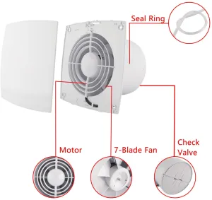 New in box! Yaetool 6"/150mm Wall Mounted Exhaust Fan, silent for kitchen, bath, bedroom, garage!