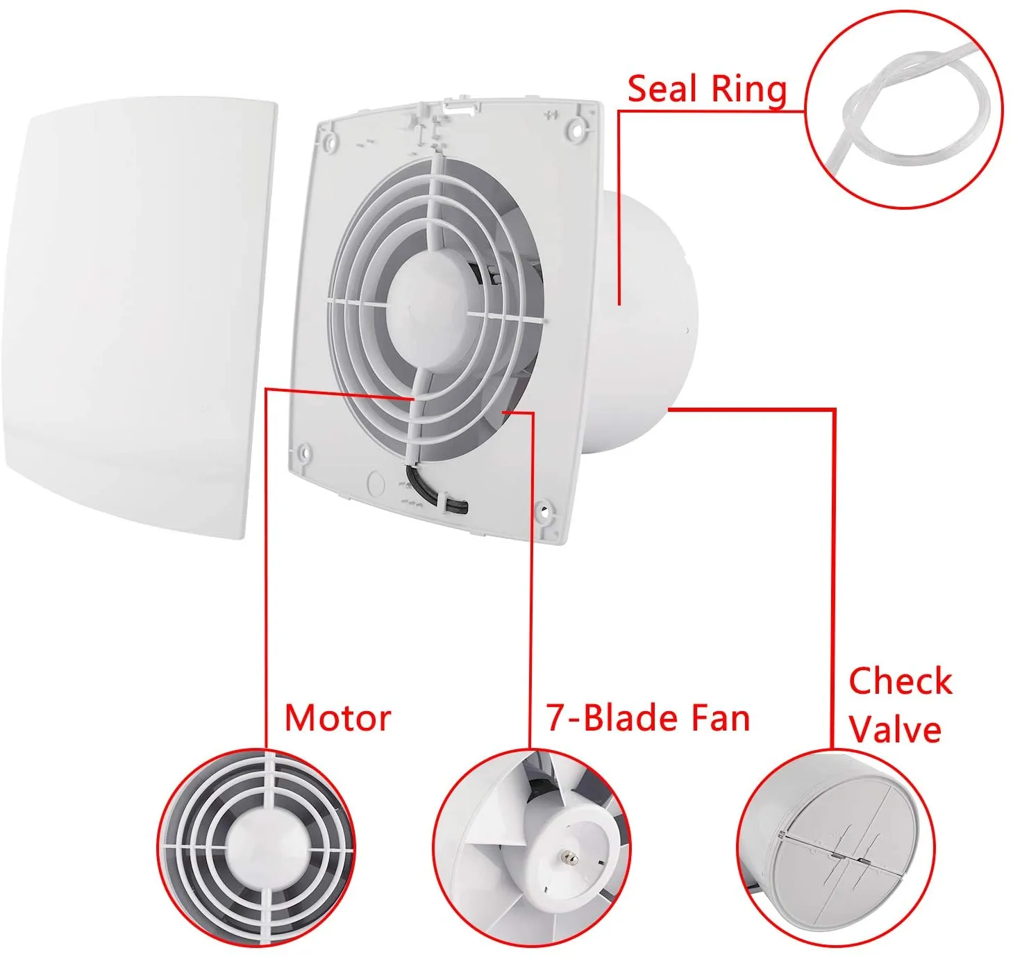 New in box! Yaetool 6"/150mm Wall Mounted Exhaust Fan, silent for kitchen, bath, bedroom, garage!