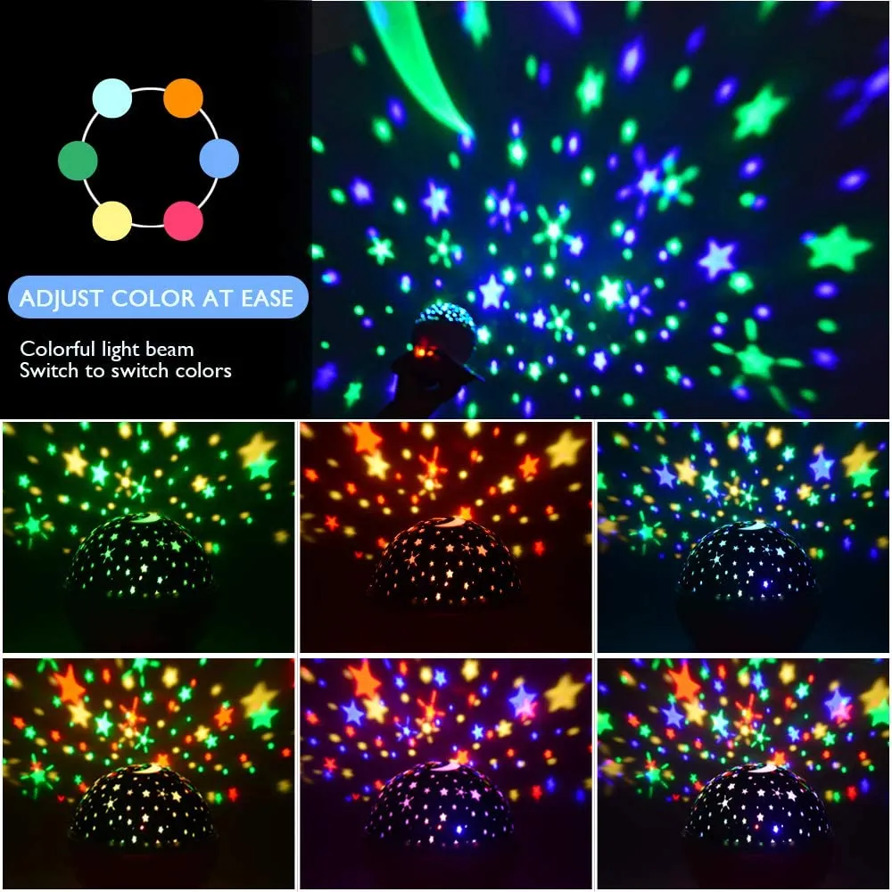 Night Light Projector, Elecstars Night Lamp, 360 Degre Rotating Star Projector with Timer Auto-Shut Off for Bedroom, REMOTE NOT INCLUDED! White!