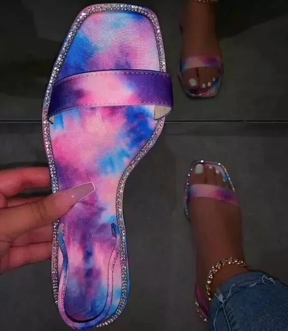 One Strap Rhinestone Sandals