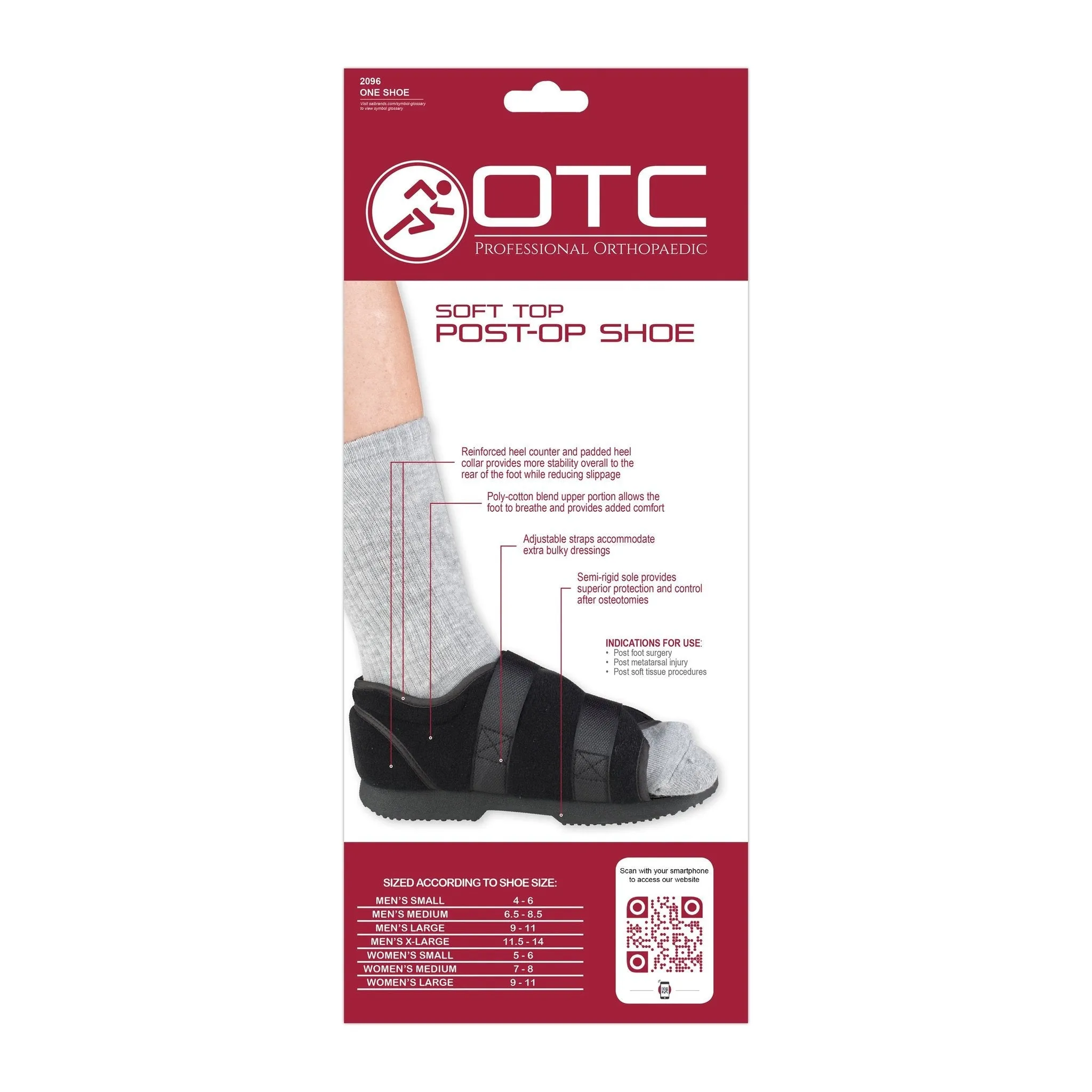OTC POST-OP SHOE SOFT TOP - 2096- CLEARANCE