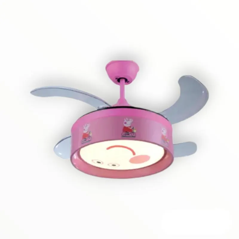 Peppa Pig Pink Retractable LED Ceiling Fan