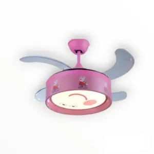 Peppa Pig Pink Retractable LED Ceiling Fan