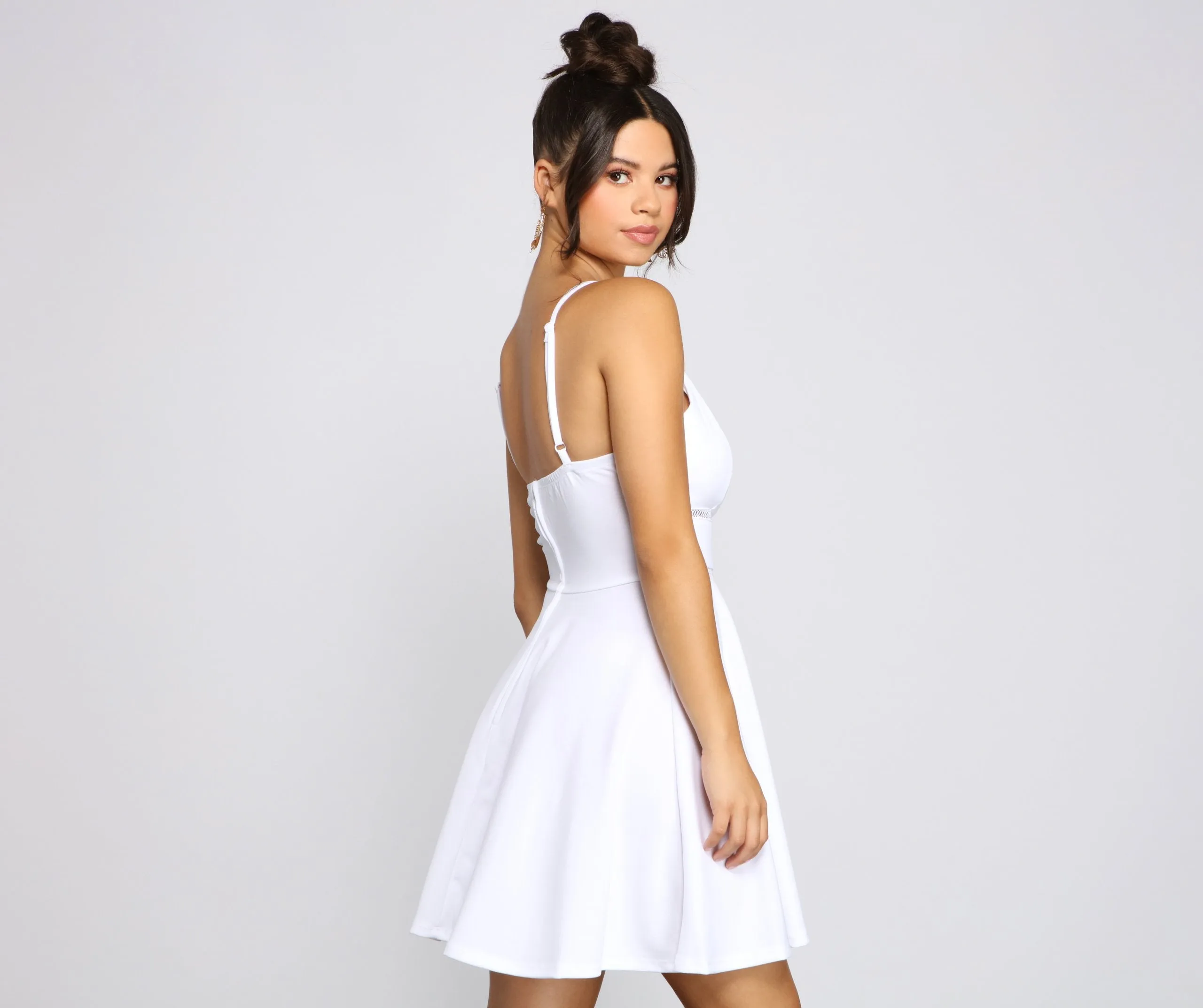 Perfect Impression Stylish Sleeveless Skater Dress