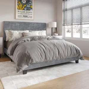 Pravesh Corduroy Upholstered Bed Mercer41 Color: Gray Size: Full