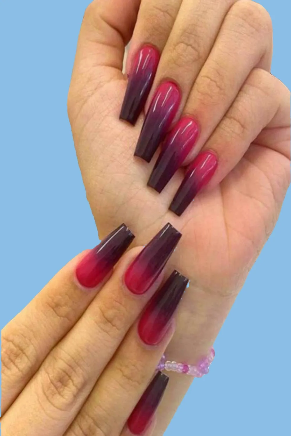 Press On Nails Ombre Coffin Nail Kit