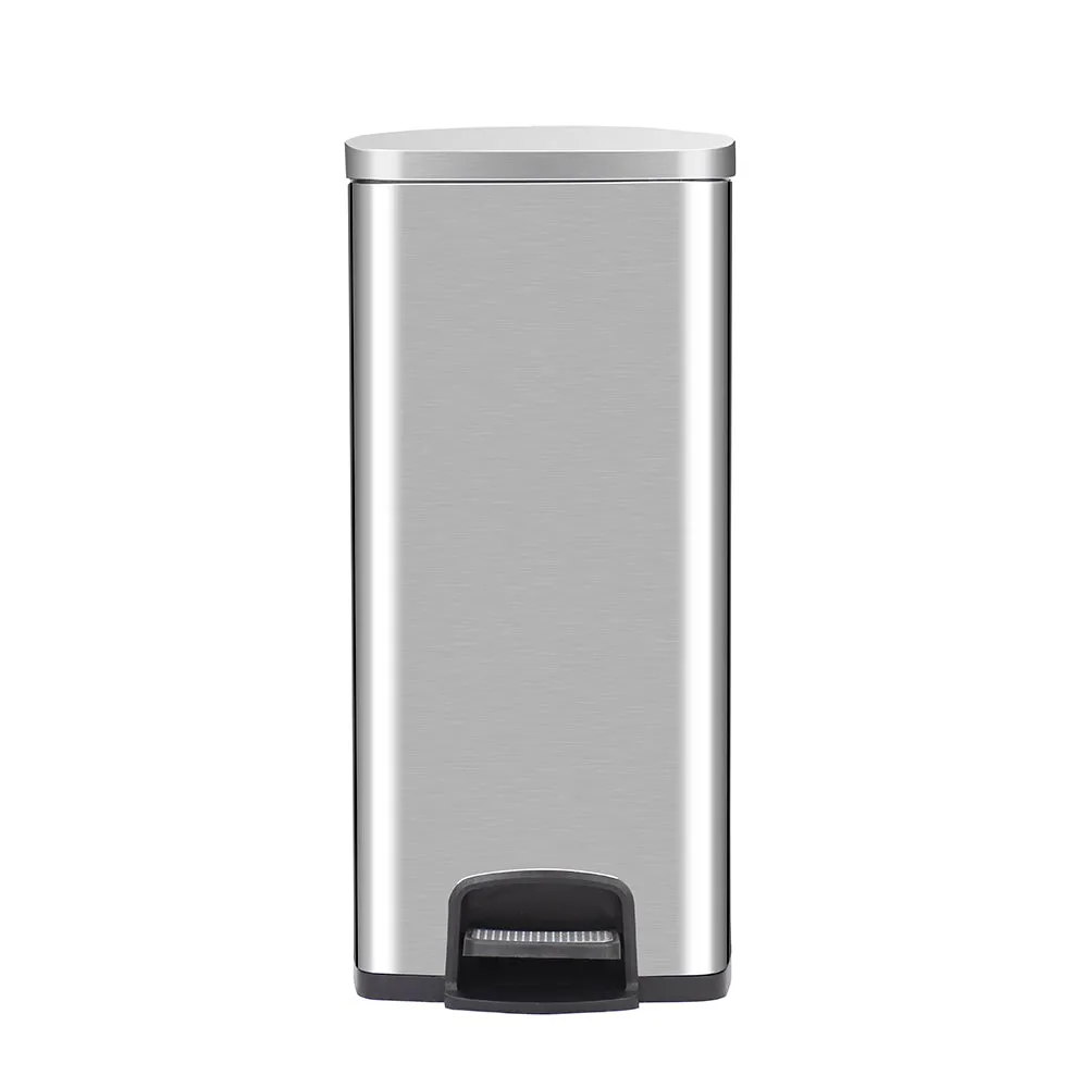 Rectangle, Stainless Steel, Soft-Close, Step Trash Can, 8 Gallon/30L **