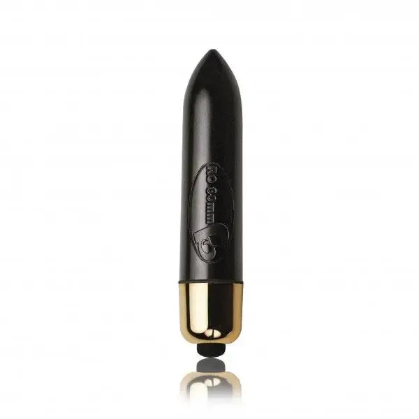 Rocks off Silicone Black Ribbed Butt Plug with 7-functions
