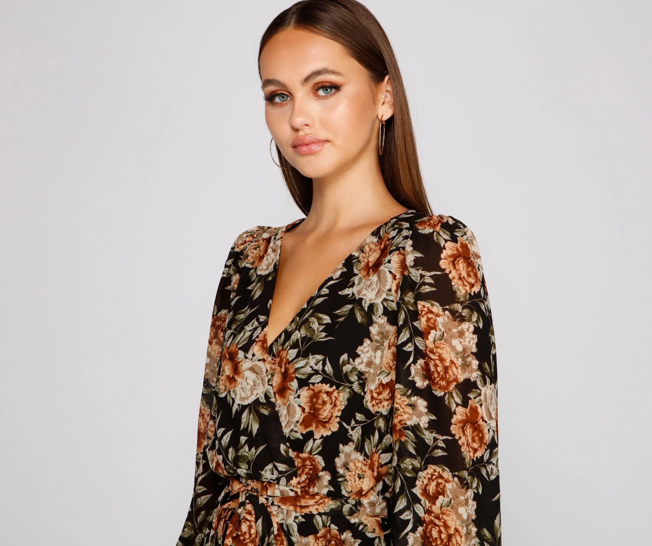 Ruffled Romance Stylish Floral Skater Dress