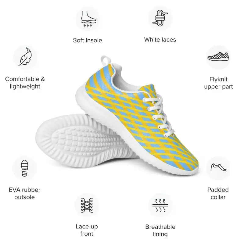 Run Wild in Blue Checkered Athletic Shoes