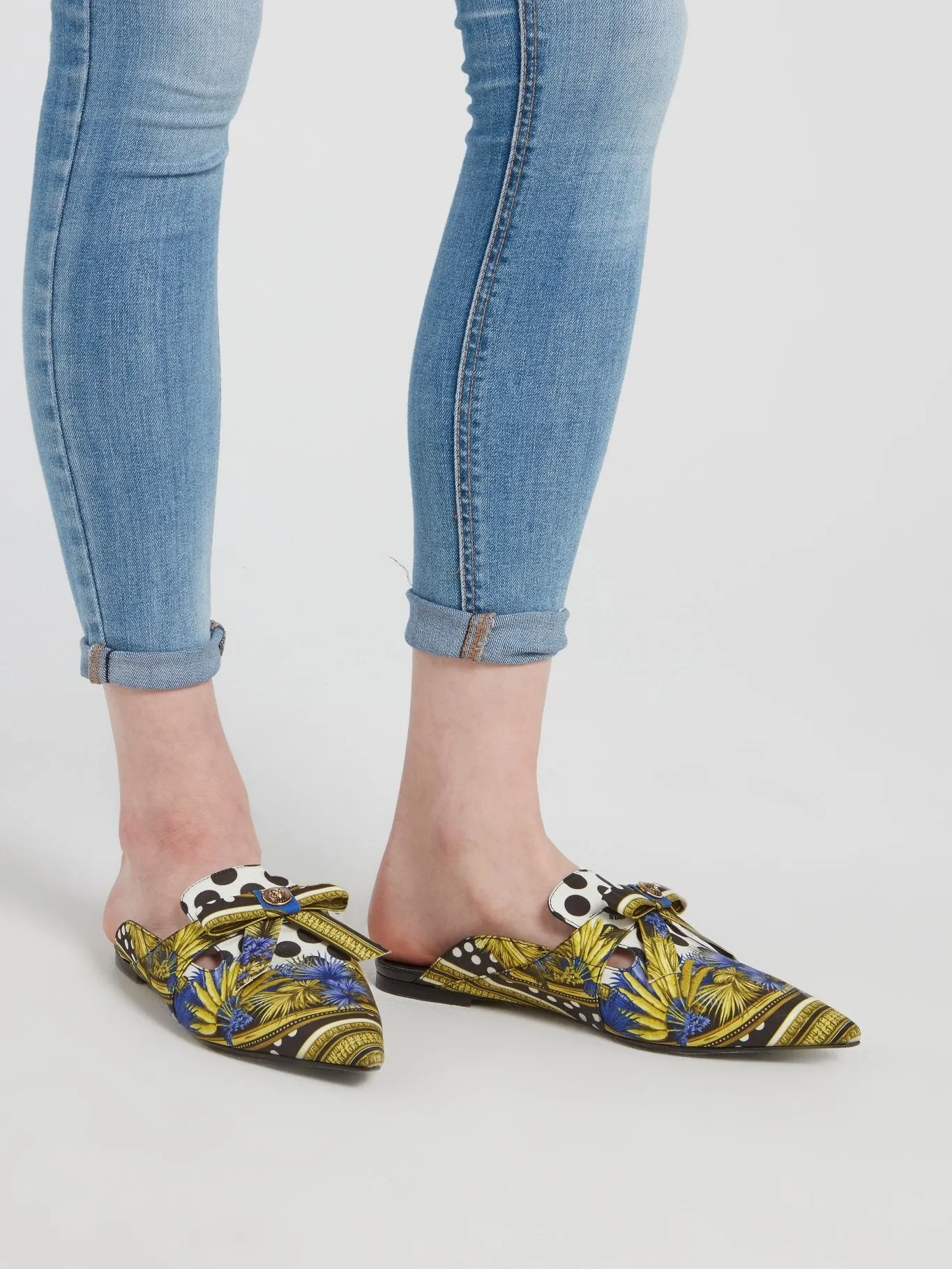 Sabot Jacquard Print Mules