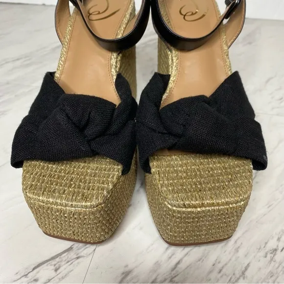 Sam Edelman Theresa Espadrille Platform Square Toe Heeled Sandal 9 1/2 M