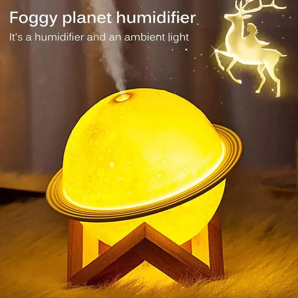 Saturn Moon Lamp Humidifier Aromatherapy Diffuser Night Light