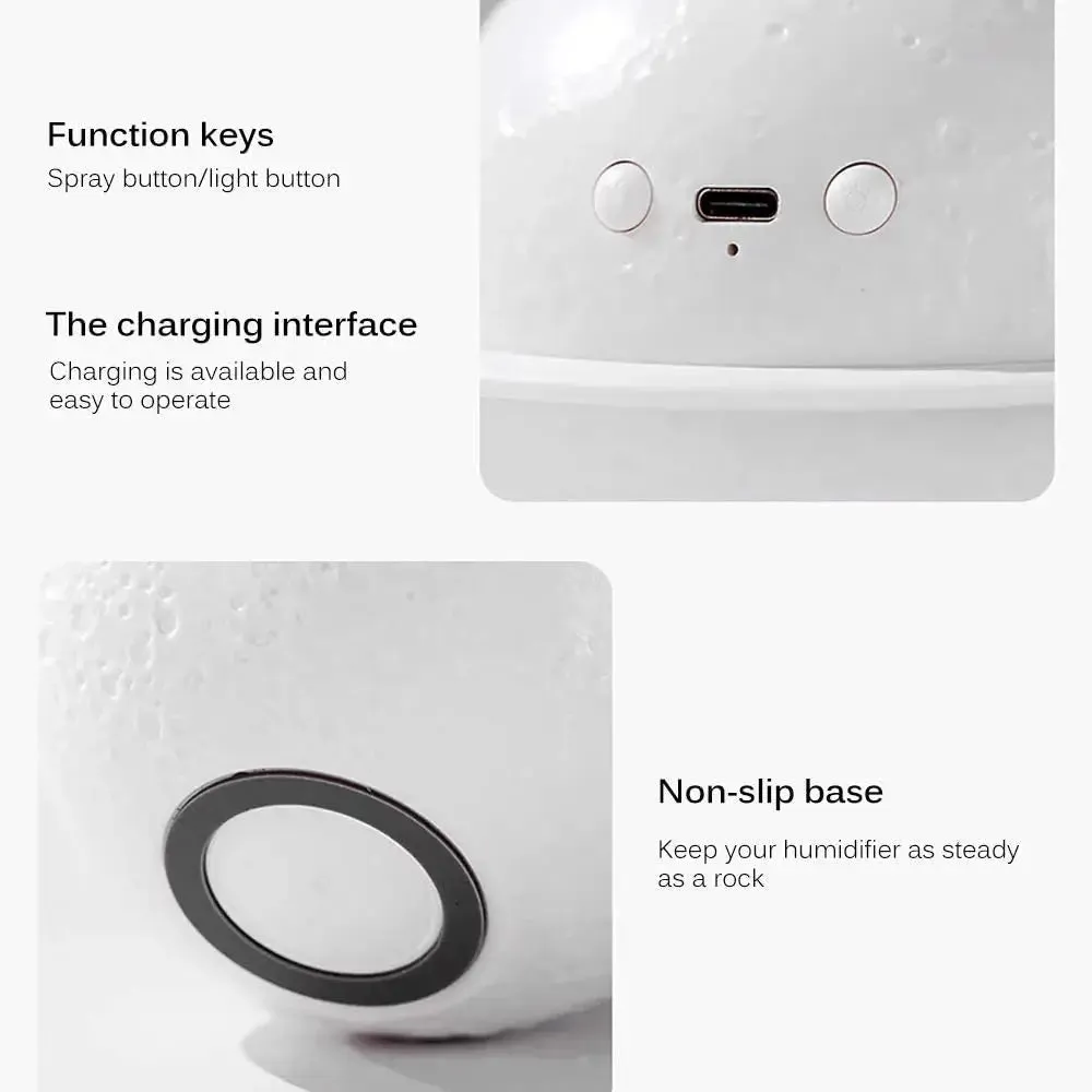 Saturn Moon Lamp Humidifier Aromatherapy Diffuser Night Light