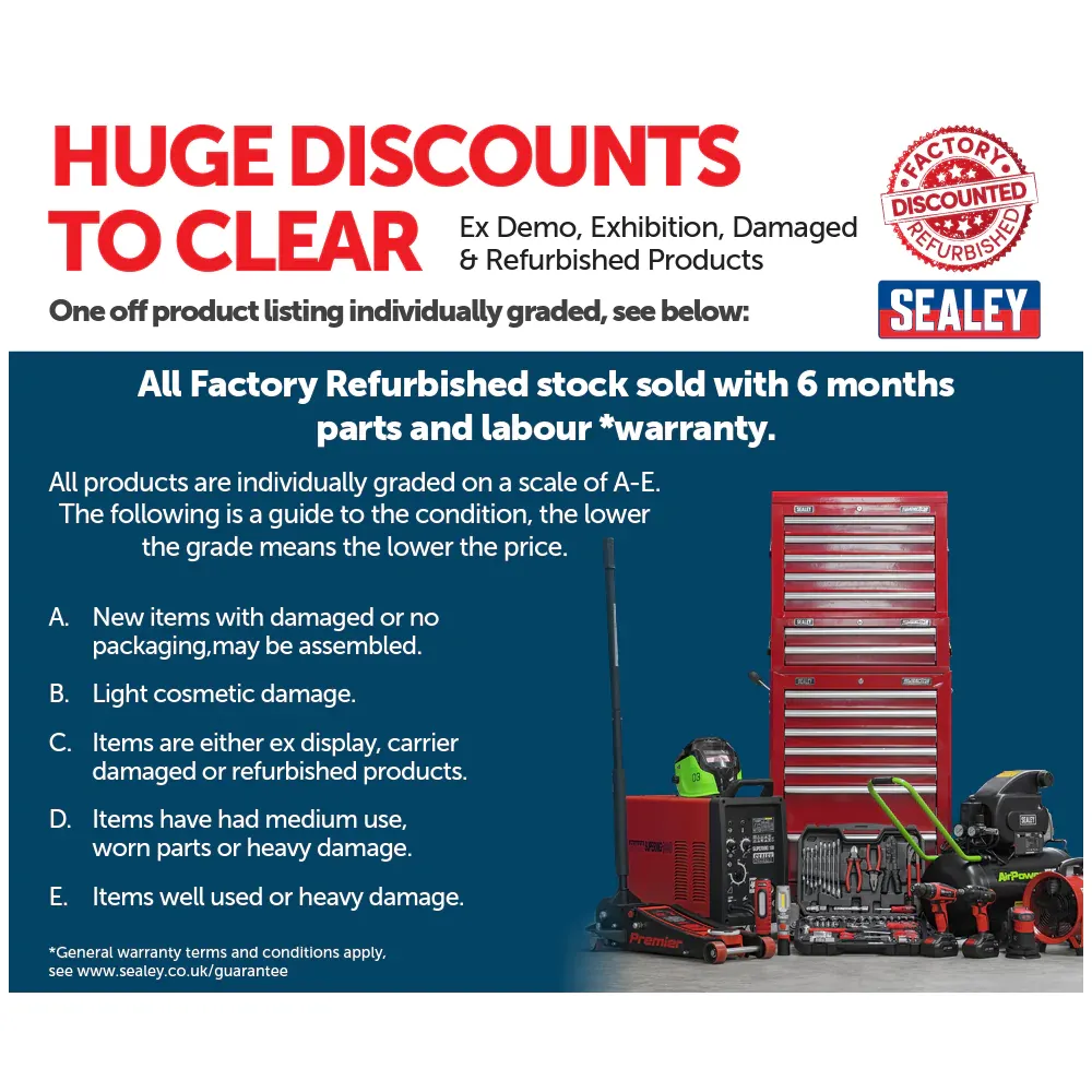 Sealey 43" 5-Speed Quiet Oscillating Tower Fan - A