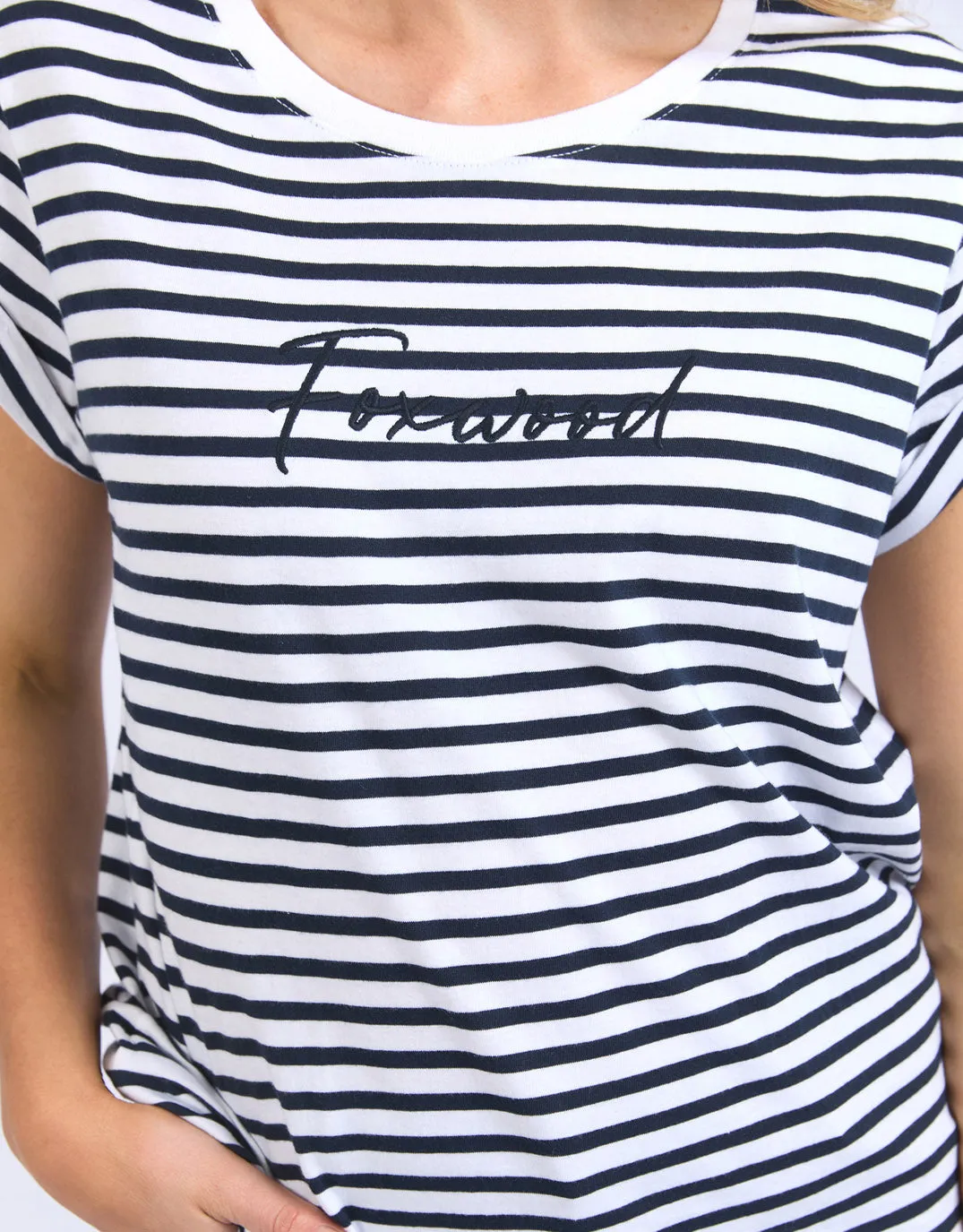 Signature Stripe Tee - Dark Sapphire/White Stripe