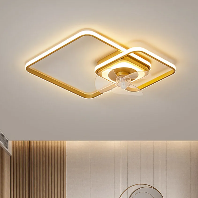 Simple Modern Bedroom Ceiling Fan Lamp