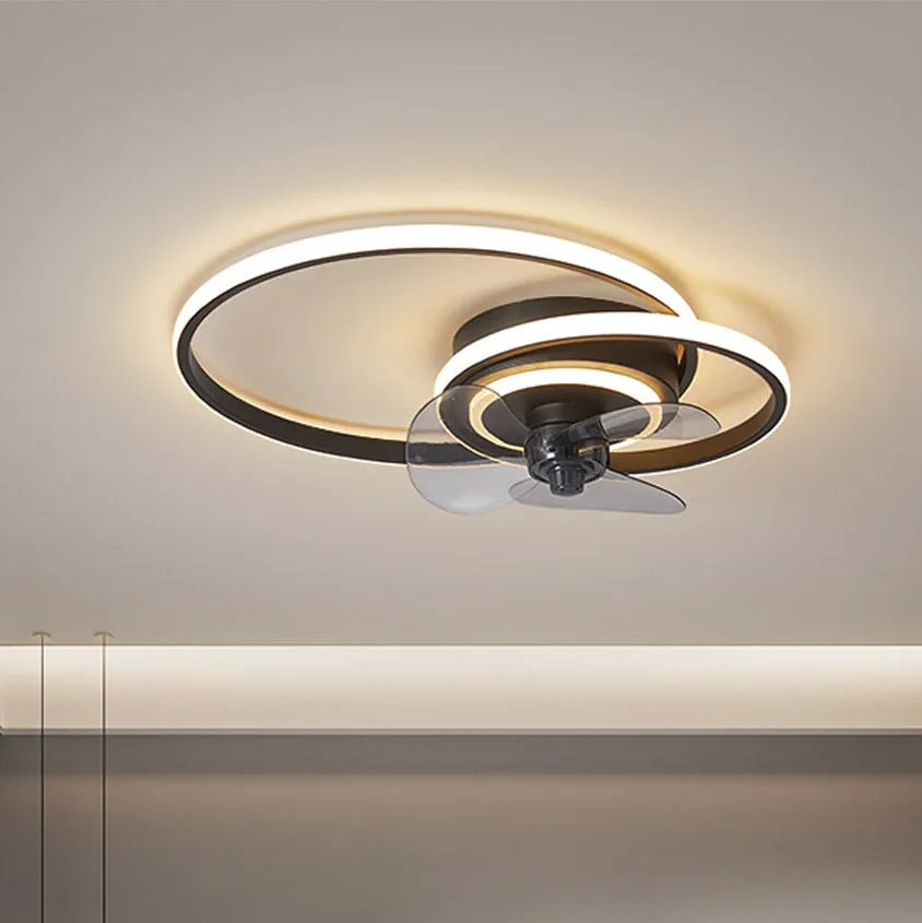 Simple Modern Bedroom Ceiling Fan Lamp