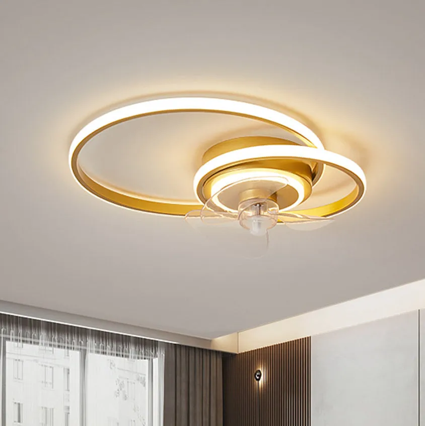 Simple Modern Bedroom Ceiling Fan Lamp
