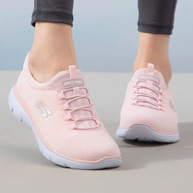 Skechers Skechers women's shoes mesh breathable lightweight cushioning one-foot sports and casual shoes