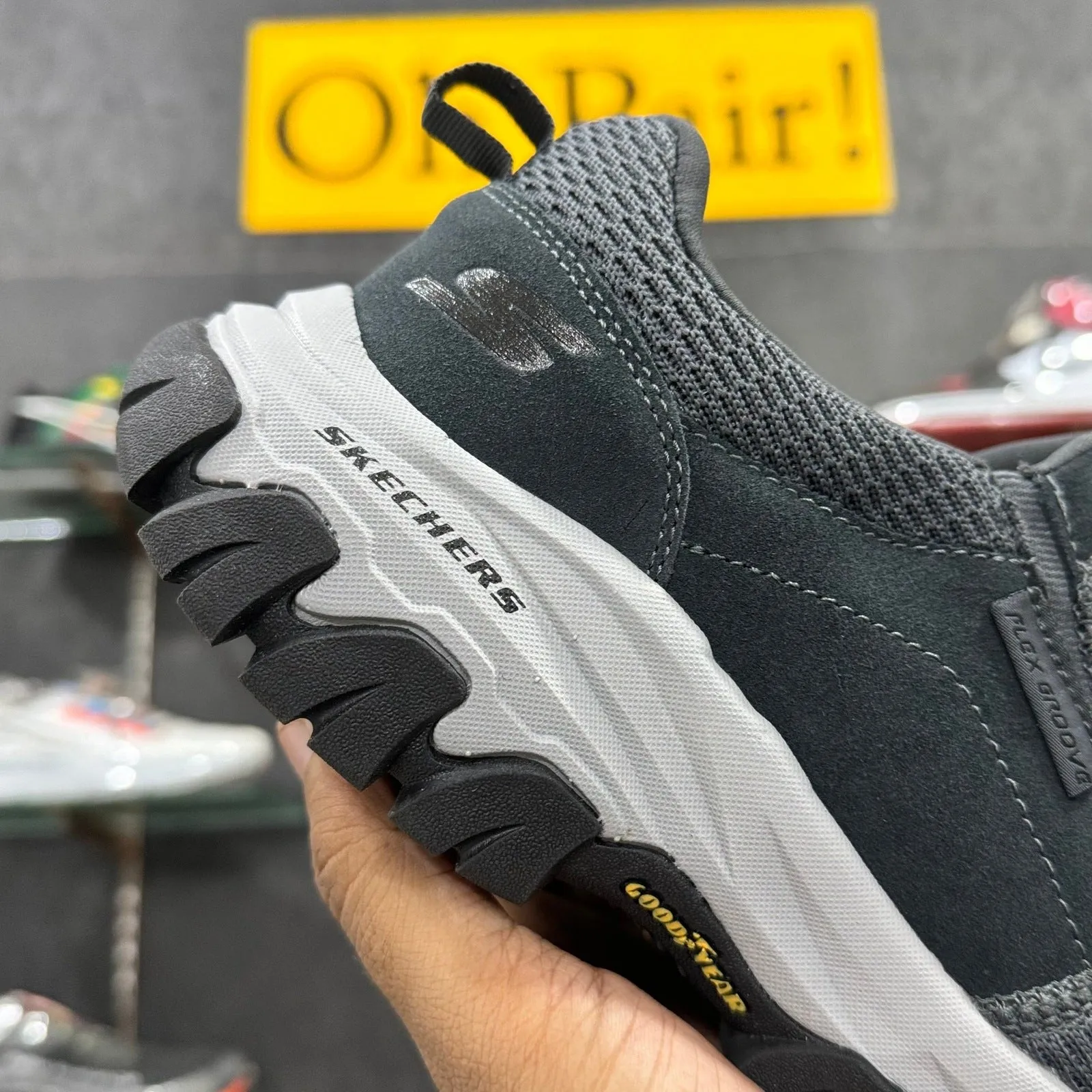 Sketcher DLux Flex Groove Trail Goodyear Sole "Grey"