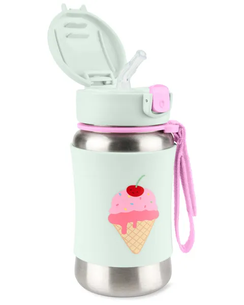 Skip Hop Spark Style Stainless Steel Straw Bottle - Ice Cream