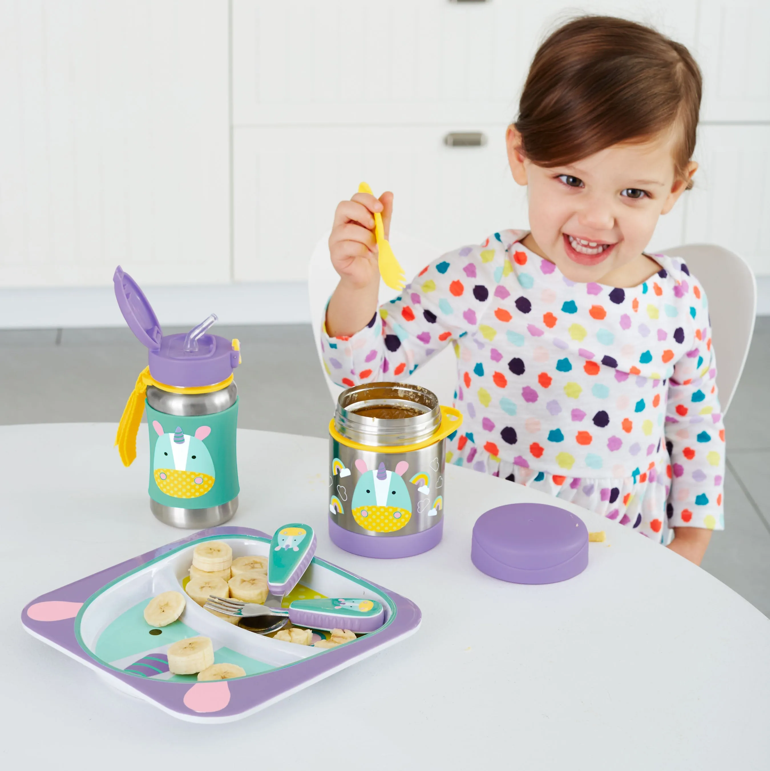 Skip Hop Zoo Stainless Steel Straw Bottle - Unicorn