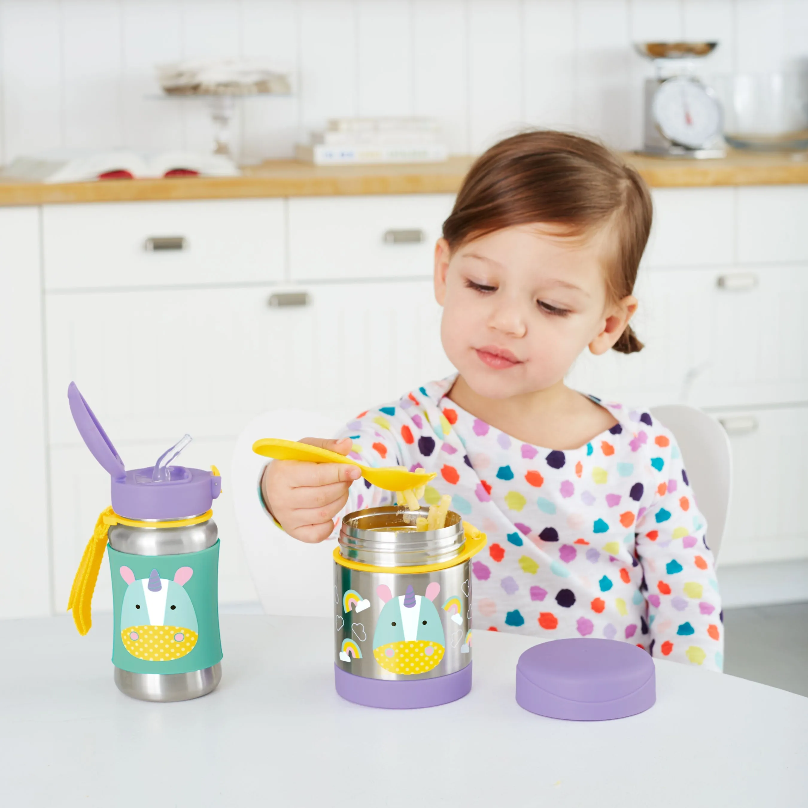 Skip Hop Zoo Stainless Steel Straw Bottle - Unicorn
