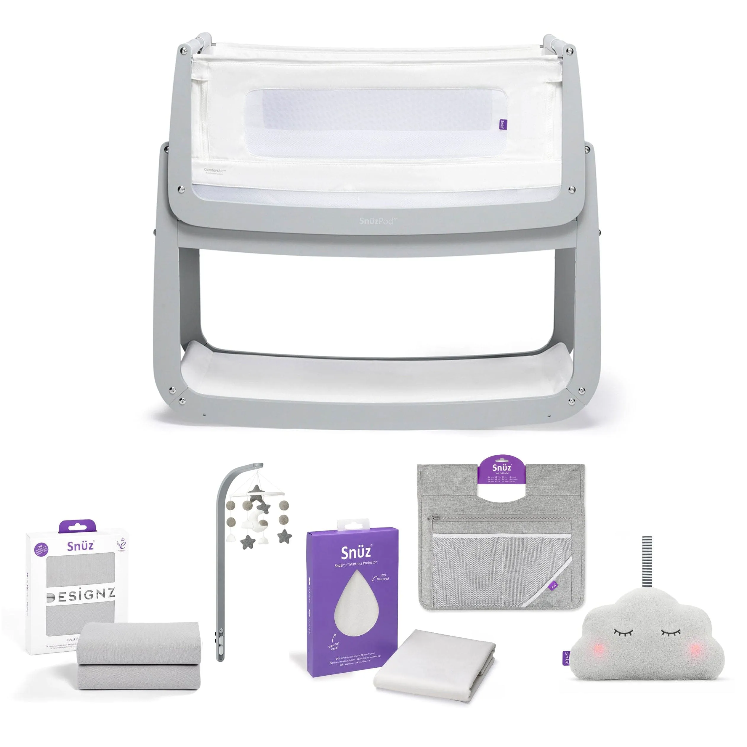 SnüzPod 4 Ultimate Sleep Solution 7 Piece Bundle in Dove Grey