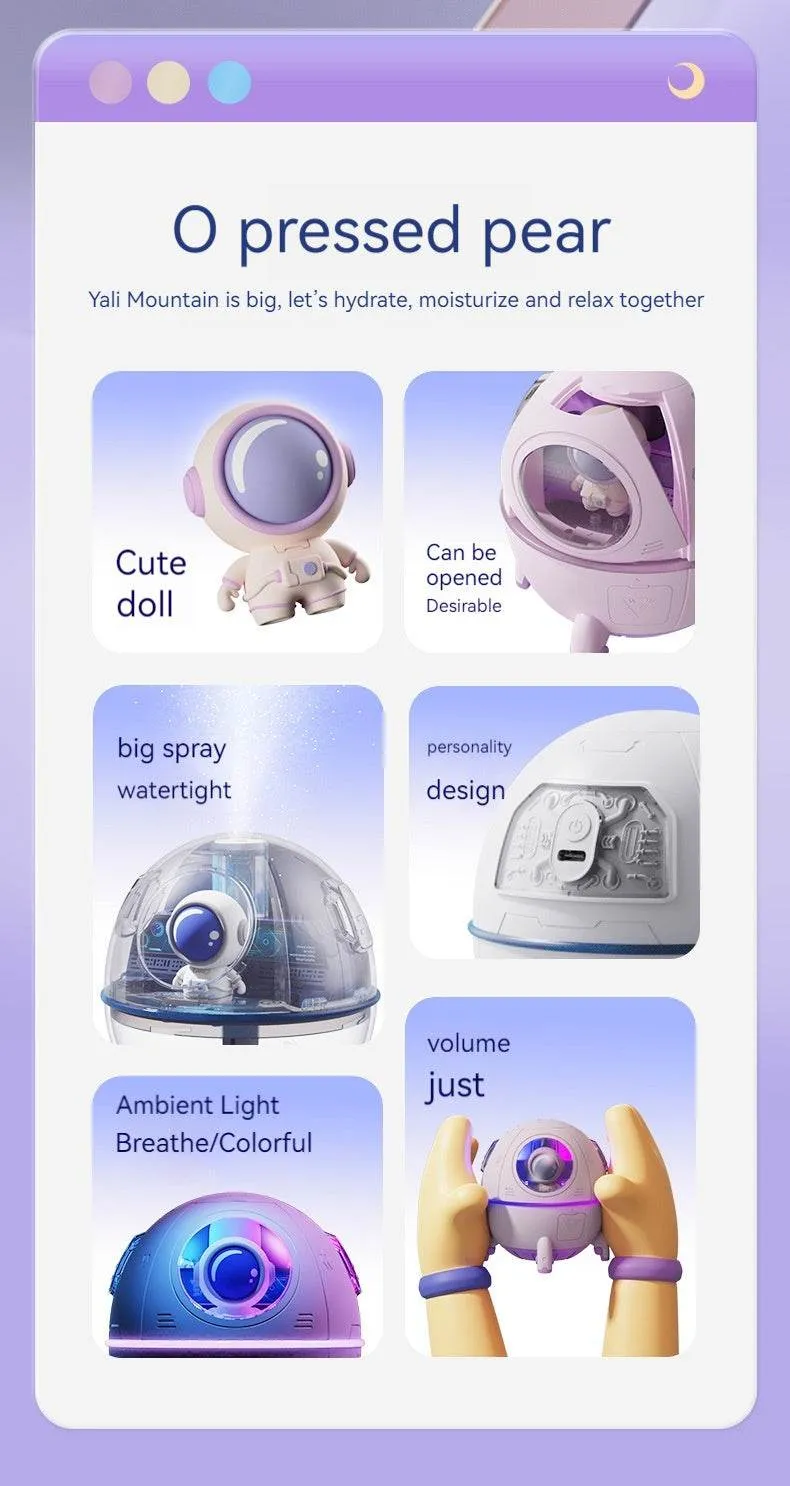 Space Capsule Humidifier USB Heavy Fog Household Silent Bedroom Small Night Lamp