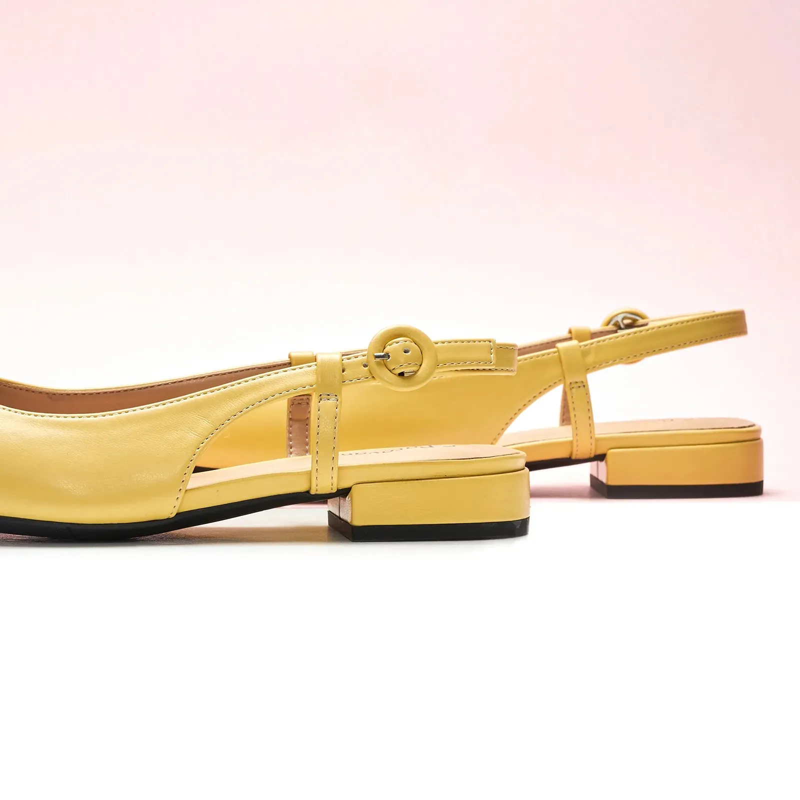 Square Toe Block Heel Slingback Sandals (Alyssa F) Social