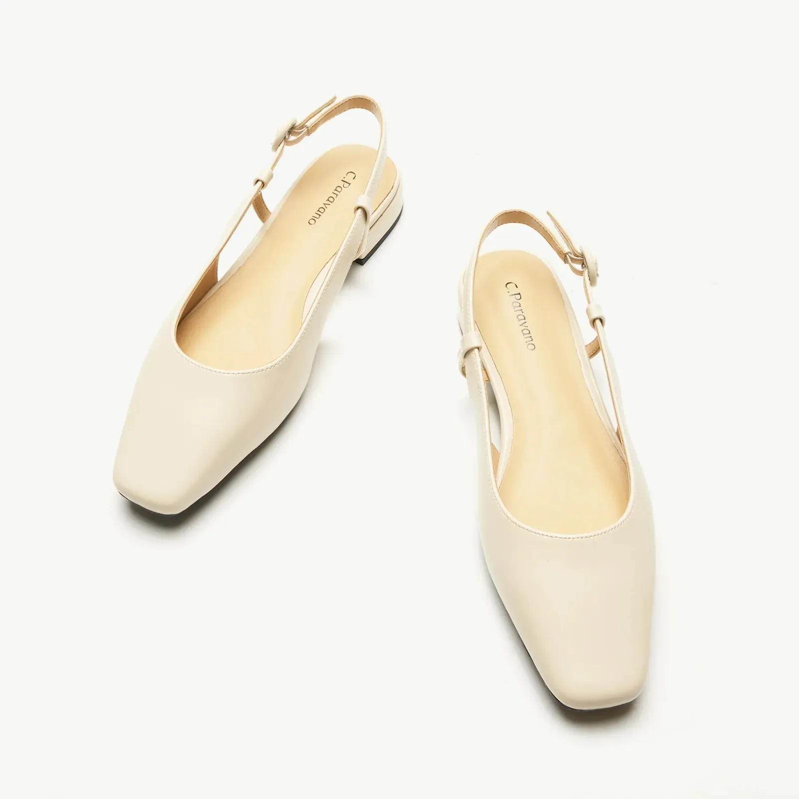 Square Toe Block Heel Slingback Sandals (Alyssa F) Social