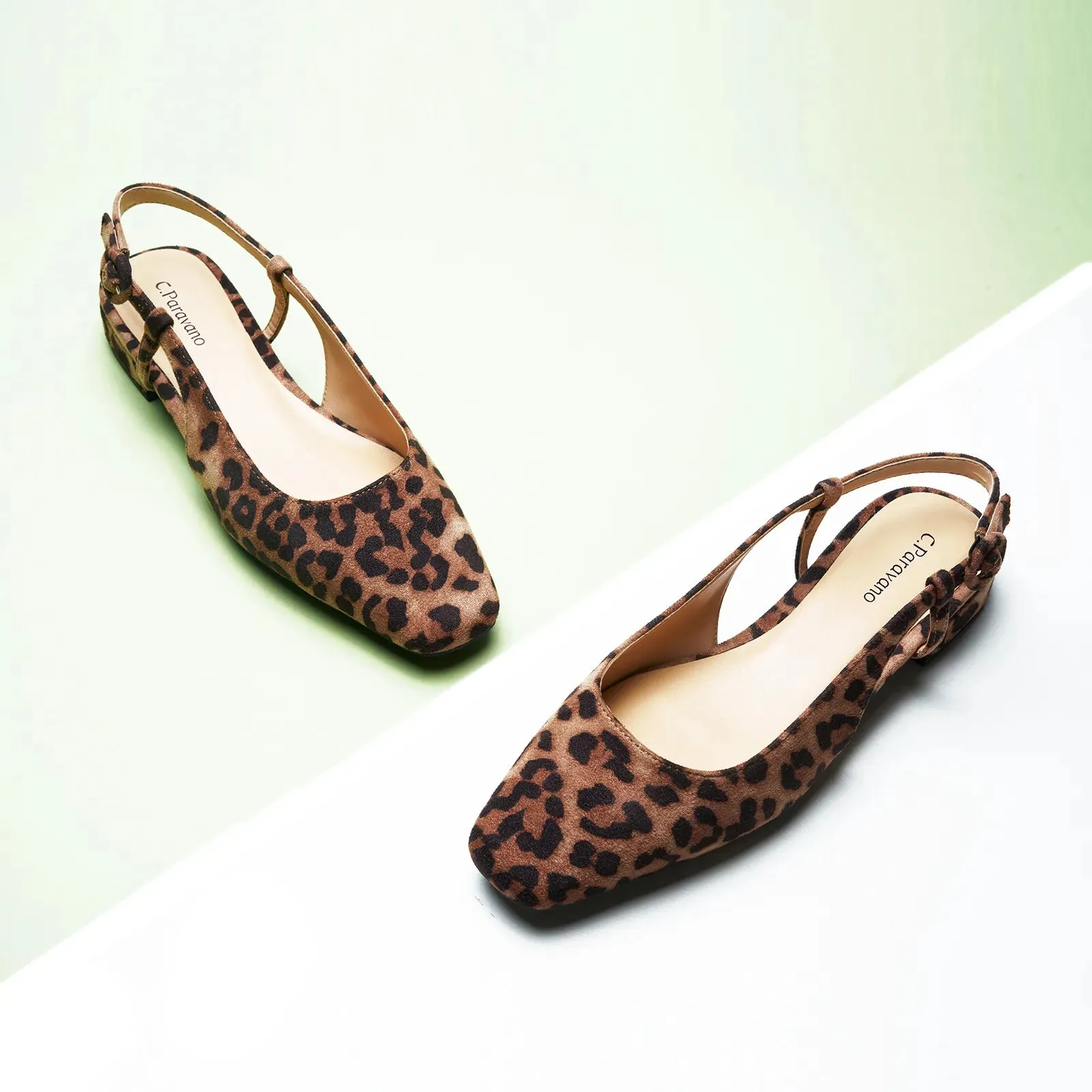 Square Toe Block Heel Slingback Sandals (Alyssa F) Social