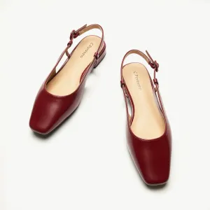 Square Toe Block Heel Slingback Sandals (Alyssa F) Social
